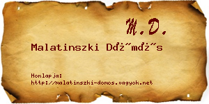 Malatinszki Dömös névjegykártya